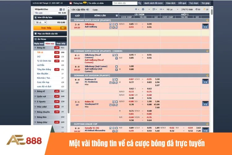 Một vài thông tin về cá cược bóng đá trực tuyến