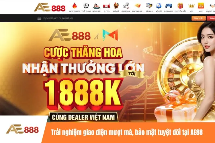 Trải nghiệm giao diện mượt mà, bảo mật tuyệt đối tại AE88